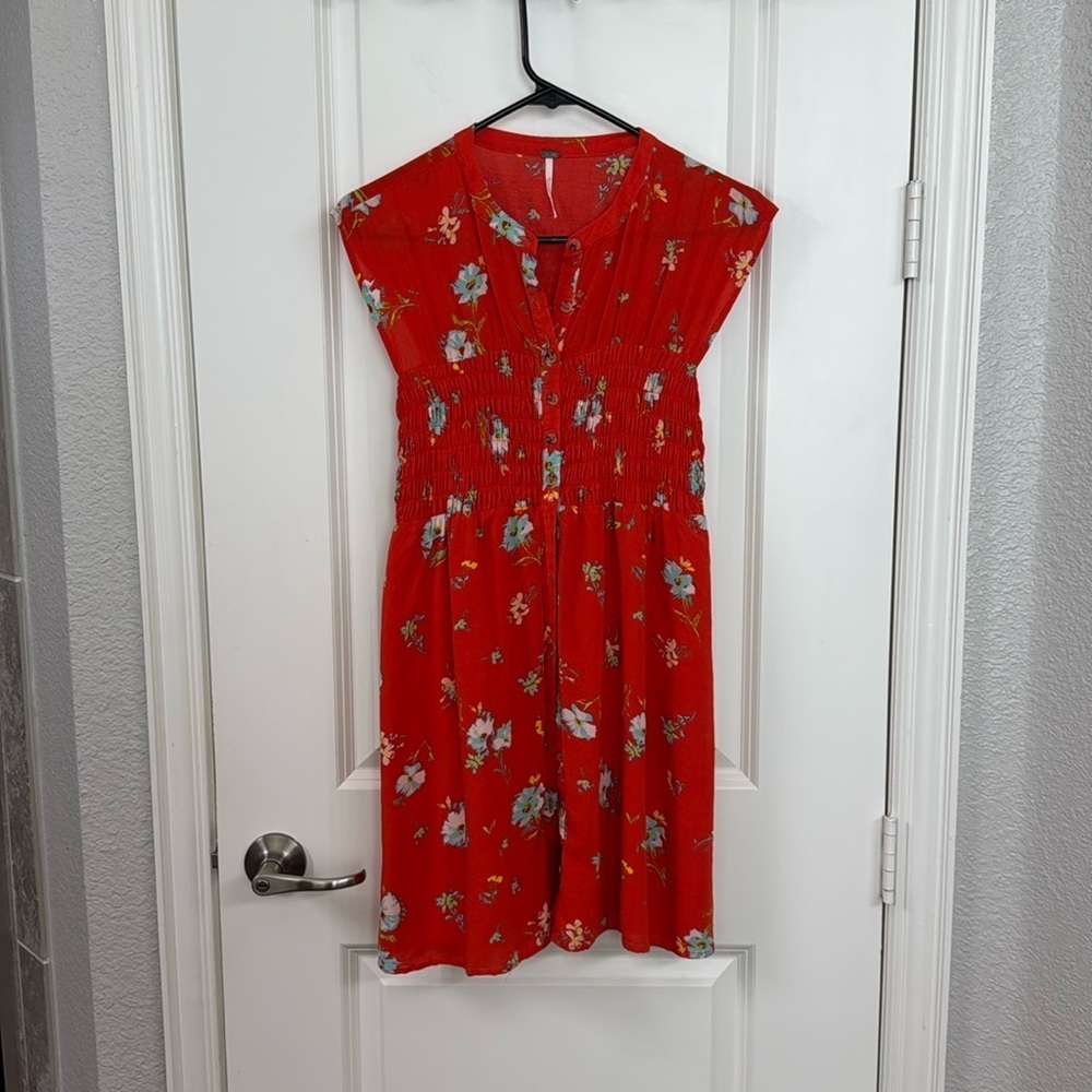 Women's Red Greatest Day Smocked Minidress